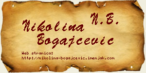 Nikolina Bogajčević vizit kartica